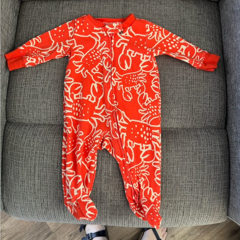 Carter's Vibrant Red Crab Footie